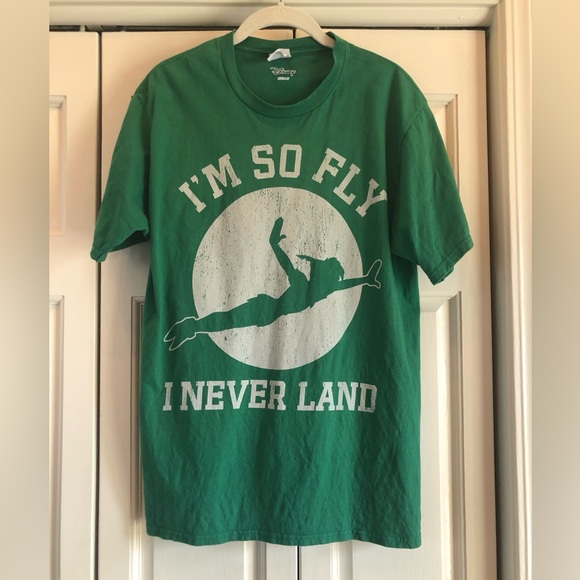Disney, Unisex, I’m so Fly I Never Land t-shirt, green, M - Picture 1 of 10